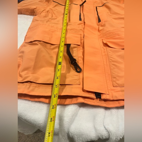 Lands' End Men’s Waterproof Hooded Rain Jacket Shell - Orange - Small - Picture 11 of 13
